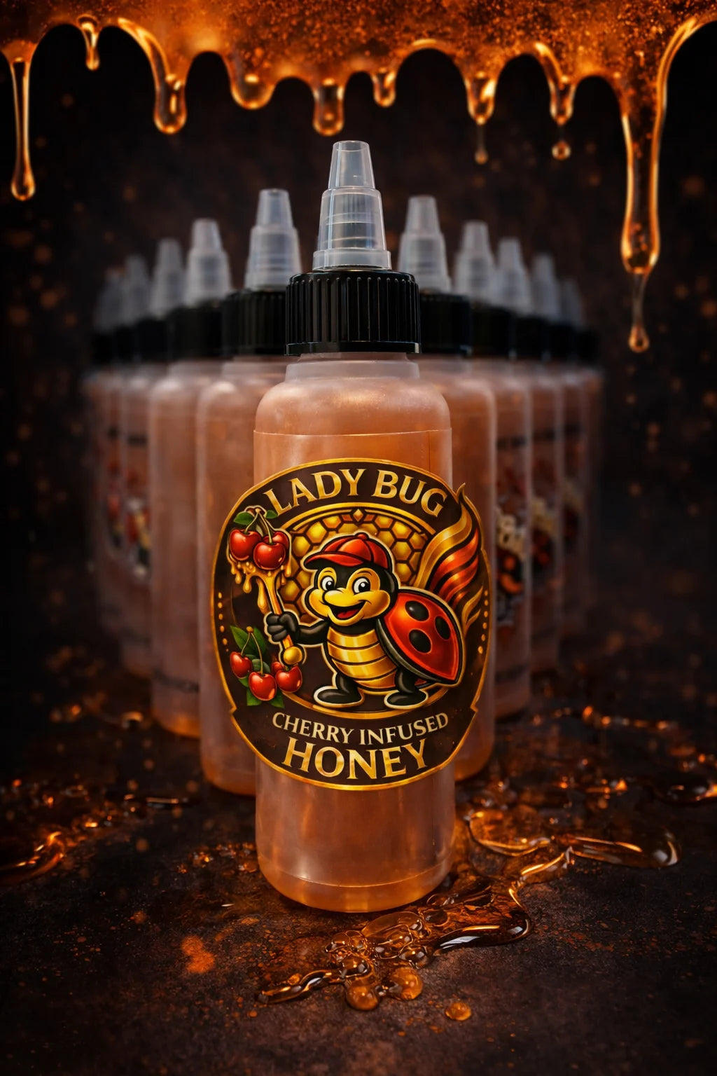 Cherry Fruit Infused Honey — 4 oz Squeezable Bottle 🍒